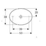 Casa si Gradina - Sanitare - Lavoar baie si accesorii - Lavoare si piedestale - Lavoar pe blat Geberit Variform oval fara preaplin 55x40 cm - Infinity.ro