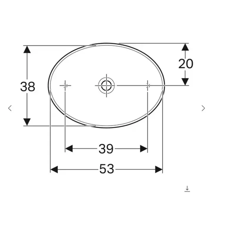 Casa si Gradina - Sanitare - Lavoar baie si accesorii - Lavoare si piedestale - Lavoar pe blat Geberit Variform oval fara preaplin 55x40 cm - Infinity.ro