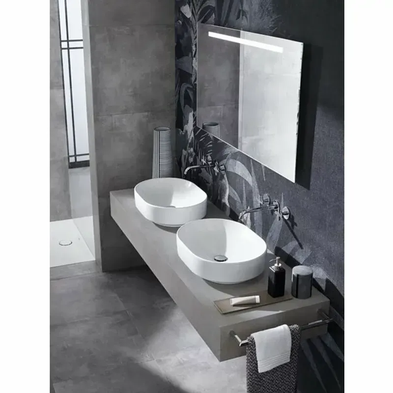 Casa si Gradina - Sanitare - Lavoar baie si accesorii - Lavoare si piedestale - Lavoar pe blat Geberit Variform oval fara preaplin 55x40 cm - Infinity.ro