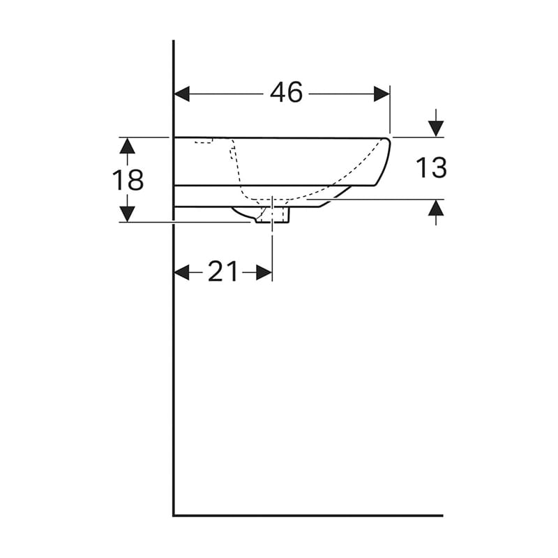Casa si Gradina - Sanitare - Lavoar baie si accesorii - Lavoare si piedestale - Lavoar suspendat, Geberit, Selnova Square, 60 cm, alb - Infinity.ro