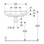 Casa si Gradina - Sanitare - Lavoar baie si accesorii - Lavoare si piedestale - Lavoar suspendat, Geberit, Selnova Square, 60 cm, alb - Infinity.ro