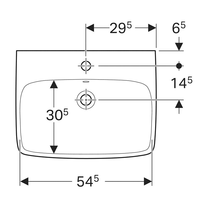Casa si Gradina - Sanitare - Lavoar baie si accesorii - Lavoare si piedestale - Lavoar suspendat, Geberit, Selnova Square, 60 cm, alb - Infinity.ro