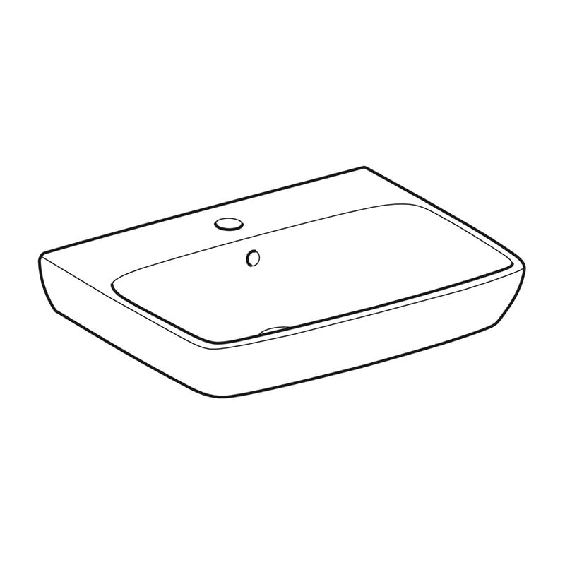 Casa si Gradina - Sanitare - Lavoar baie si accesorii - Lavoare si piedestale - Lavoar suspendat, Geberit, Selnova Square, 60 cm, alb - Infinity.ro