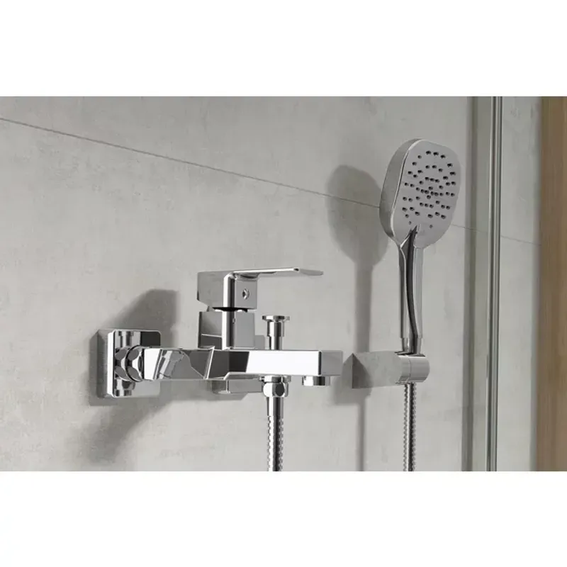 Casa si Gradina - Sanitare - Lavoar baie si accesorii - Baterii sanitare - Baterie cada - dus Gala Cubo monocomanda crom lucios - Infinity.ro