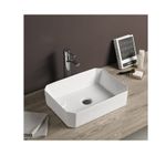 Casa si Gradina - Sanitare - Lavoar baie si accesorii - Lavoare si piedestale - Lavoar pe blat, Fluminia, Corner, dreptunghiular, 50 x 37 cm, alb - Infinity.ro