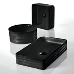 Casa si Gradina - Sanitare - Lavoar baie si accesorii - Lavoare si piedestale - Lavoar pe blat, Fluminia, My Black Box, patrat, 39 x 39 cm, cu ventil, negru mat - Infinity.ro