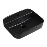 Casa si Gradina - Sanitare - Lavoar baie si accesorii - Lavoare si piedestale - Lavoar pe blat Fluminia Juno negru 50 cm - Infinity.ro