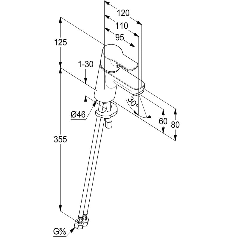 Casa si Gradina - Sanitare - Lavoar baie si accesorii - Baterii sanitare - Baterie lavoar, Kludi, Pure & Easy, fara ventil, 60 mm, crom - Infinity.ro