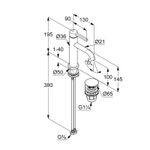 Casa si Gradina - Sanitare - Lavoar baie si accesorii - Baterii sanitare - Baterie lavoar, Kludi, Nova Fonte 100, cu ventil, negru mat - Infinity.ro