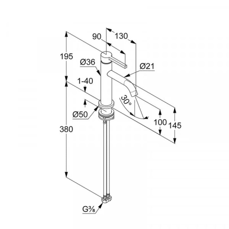 Casa si Gradina - Sanitare - Lavoar baie si accesorii - Baterii sanitare - Baterie lavoar, Kludi, Nova Fonte Pura, negru mat - Infinity.ro
