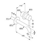 Casa si Gradina - Sanitare - Lavoar baie si accesorii - Baterii sanitare - Baterie pentru lavoar, Kludi, Bozz, cu montaj pe perete, pipa 18 cm, alb mat - Infinity.ro