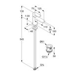 Casa si Gradina - Sanitare - Lavoar baie si accesorii - Baterii sanitare - Baterie lavoar Kludi, Renon 85, cu ventil click-clack, brushed gunmetal - Infinity.ro