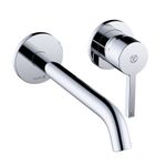 Casa si Gradina - Sanitare - Lavoar baie si accesorii - Baterii sanitare - Baterie lavoar cu montaj pe perete, Kludi, Nova Fonte, pipa 22 cm, crom - Infinity.ro