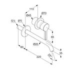 Casa si Gradina - Sanitare - Lavoar baie si accesorii - Baterii sanitare - Baterie lavoar cu montaj pe perete, Kludi, Nova Fonte, pipa 22 cm, crom - Infinity.ro