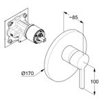 Casa si Gradina - Sanitare - Lavoar baie si accesorii - Baterii sanitare - Baterie dus, Kludi, Nova Fonte, parte vizibila, alb mat - Infinity.ro