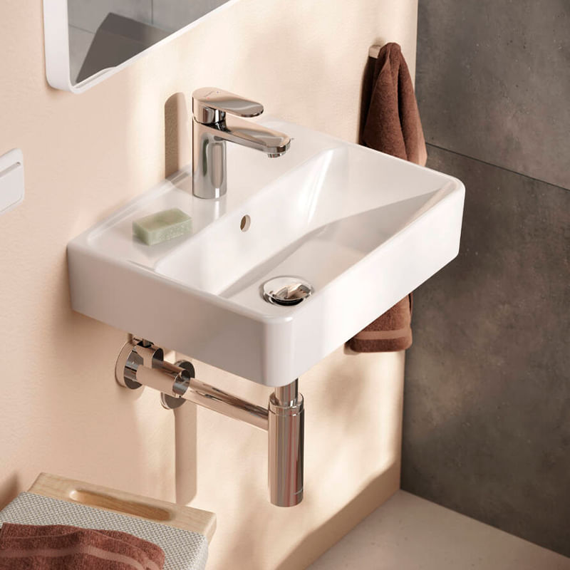 Casa si Gradina - Sanitare - Lavoar baie si accesorii - Baterii sanitare - Baterie lavoar Hansgrohe, Vernis Blend 100, fara ventil, EcoSmart, crom - Infinity.ro