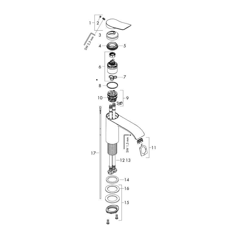 Casa si Gradina - Sanitare - Lavoar baie si accesorii - Baterii sanitare - Baterie lavoar, Hansgrohe, Vivenis 110, crom - Infinity.ro