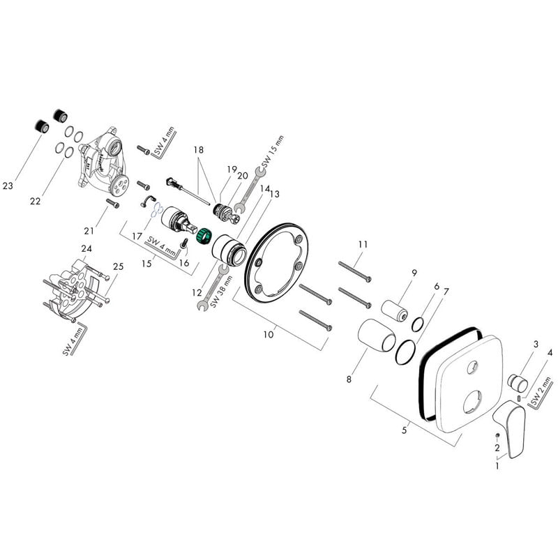 Casa si Gradina - Sanitare - Lavoar baie si accesorii - Baterii sanitare - Baterie cada - dus Hansgrohe, Talis E, bronz periat - Infinity.ro