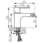 Casa si Gradina - Sanitare - Lavoar baie si accesorii - Baterii sanitare - Baterie bideu, Ferro, Algeo, crom - Infinity.ro