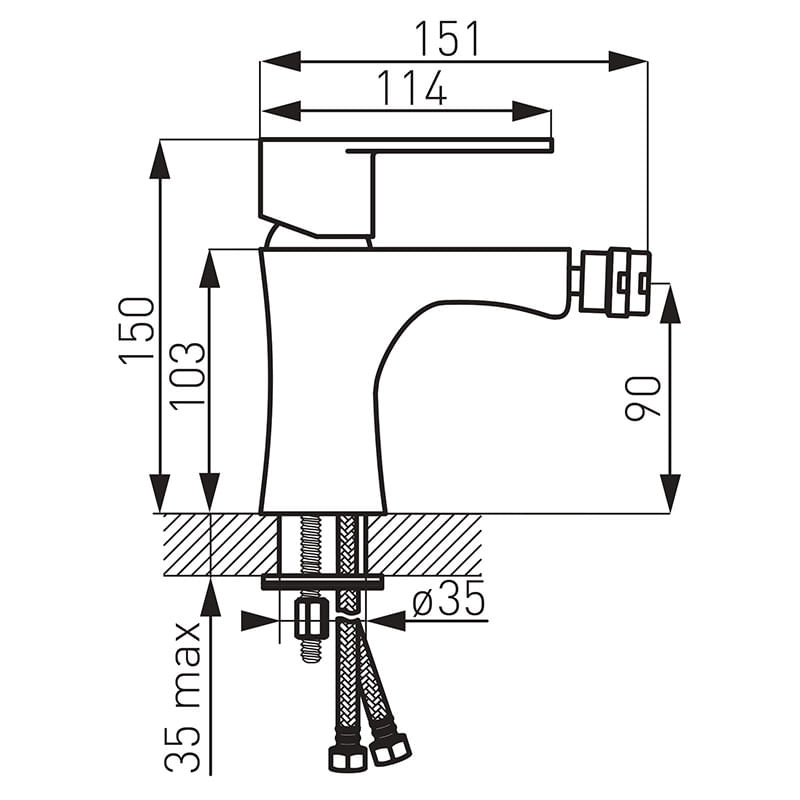 Casa si Gradina - Sanitare - Lavoar baie si accesorii - Baterii sanitare - Baterie bideu, Ferro, Algeo, crom - Infinity.ro