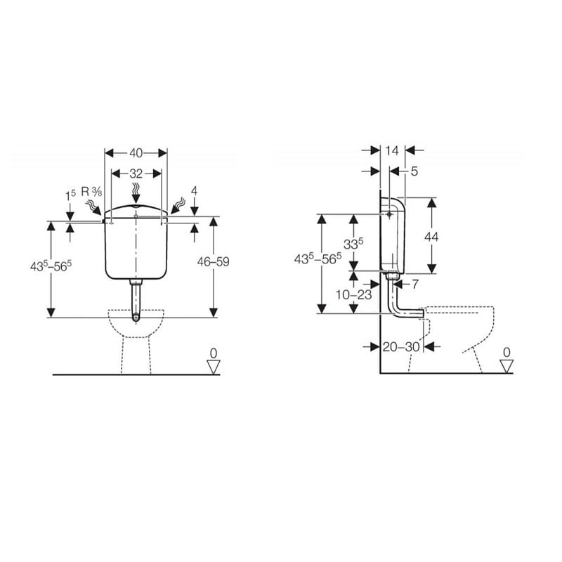 Casa si Gradina - Sanitare - Obiecte sanitare - Accesorii vase de toaleta - Rezervor WC Geberit, Montana Duo TM AP117, alb-alpin - Infinity.ro