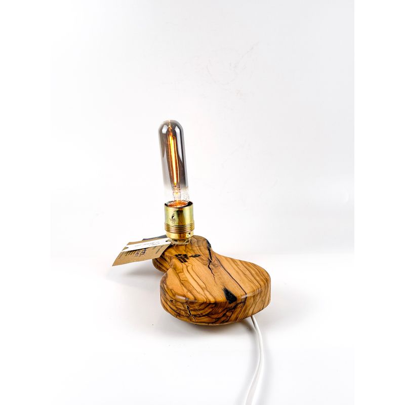 Casa si Gradina - Corpuri si surse de iluminat - Veioze si lampi - Lampa decorativa din lemn de maslin - handmade - bec Edison inclus - Infinity.ro