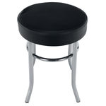 Casa si Gradina - Mobilier - Scaune si fotolii - Tabureti - Taburet, piele ecologica neagra/crom, IRENA - Infinity.ro