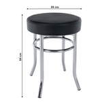 Casa si Gradina - Mobilier - Scaune si fotolii - Tabureti - Taburet, piele ecologica neagra/crom, IRENA - Infinity.ro
