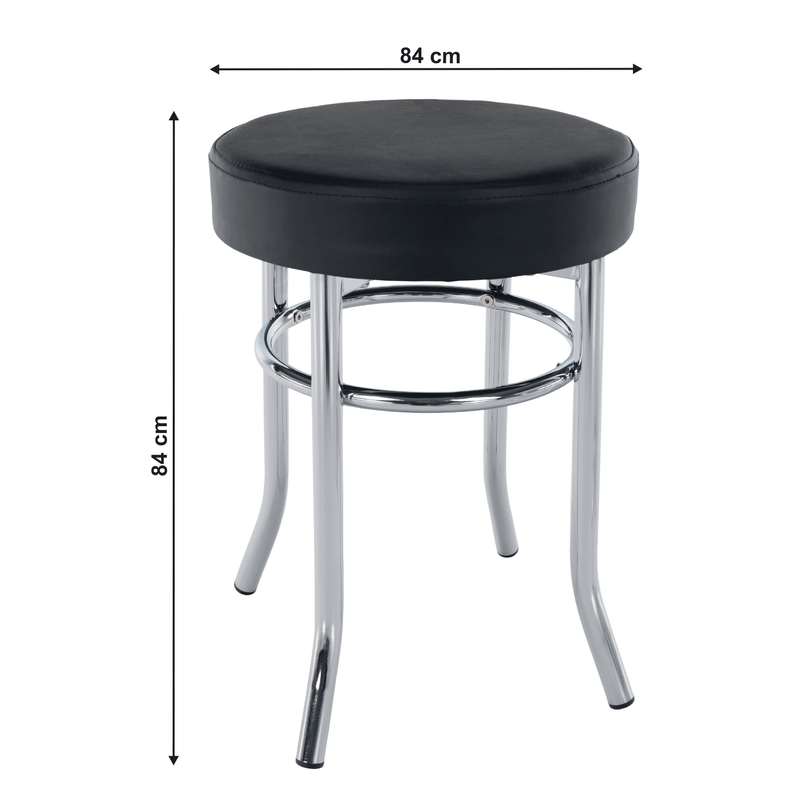 Casa si Gradina - Mobilier - Scaune si fotolii - Tabureti - Taburet, piele ecologica neagra/crom, IRENA - Infinity.ro