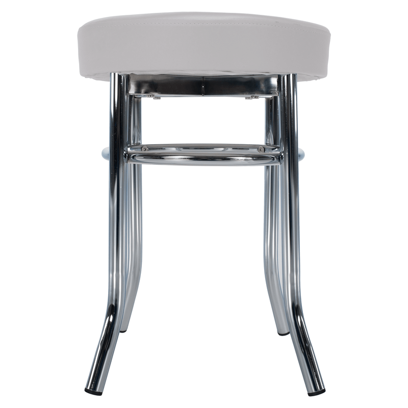 Casa si Gradina - Mobilier - Scaune si fotolii - Tabureti - Taburet, piele ecologica alba/crom, IRENA - Infinity.ro