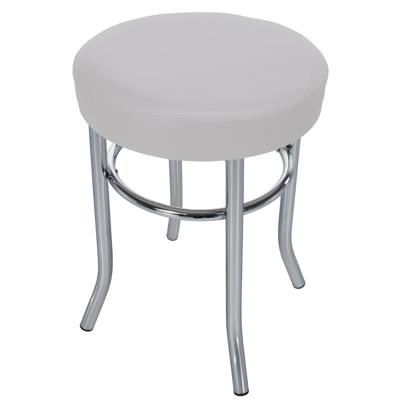 Casa si Gradina - Mobilier - Scaune si fotolii - Tabureti - Taburet, piele ecologica alba/crom, IRENA - Infinity.ro