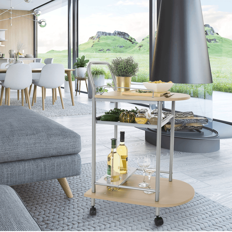 Casa si Gradina - Mobilier - Mese si birouri - Birouri - Masuta de servire, fag/argintie, LIMA - Infinity.ro