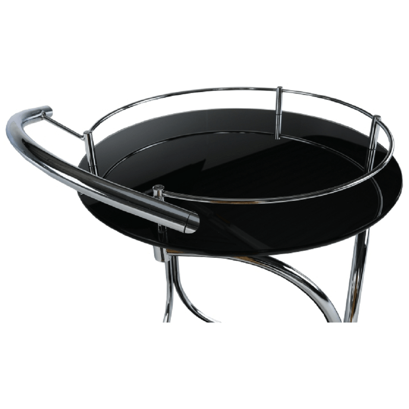 Casa si Gradina - Mobilier - Mese si birouri - Birouri - Masuta de servire, sticla neagra/crom, VESNA - Infinity.ro