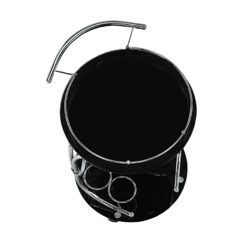 Casa si Gradina - Mobilier - Mese si birouri - Birouri - Masuta de servire, sticla neagra/crom, VESNA - Infinity.ro