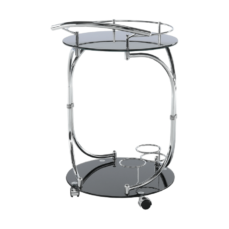 Casa si Gradina - Mobilier - Mese si birouri - Birouri - Masuta de servire, sticla neagra/crom, VESNA - Infinity.ro