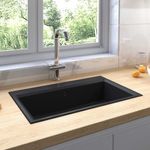 Casa si Gradina - Sanitare - Chiuveta bucatarie si accesorii - Chiuvete bucatarie - Chiuveta de bucatarie Negru 79 x 50 x 31 cm Quartz si rasina - Infinity.ro