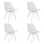 Casa si Gradina - Mobilier - Scaune si fotolii - Scaune - Set 4 scaune bucatarie/living, Artool, Mark, PP, piele ecologica, alb, 49x43x82 cm - Infinity.ro