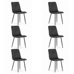 Casa si Gradina - Mobilier - Scaune si fotolii - Scaune - Set 6 scaune bucatarie/living, Artool, Lava, catifea, metal, negru, 43x51x90 cm - Infinity.ro