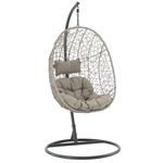 Casa si Gradina - Gradina si terasa - Mobilier exterior - Seturi mobila gradina - Scaun leagan suspendat, Chomik, Sally, ratan sintetic, gri, max 150 kg - Infinity.ro