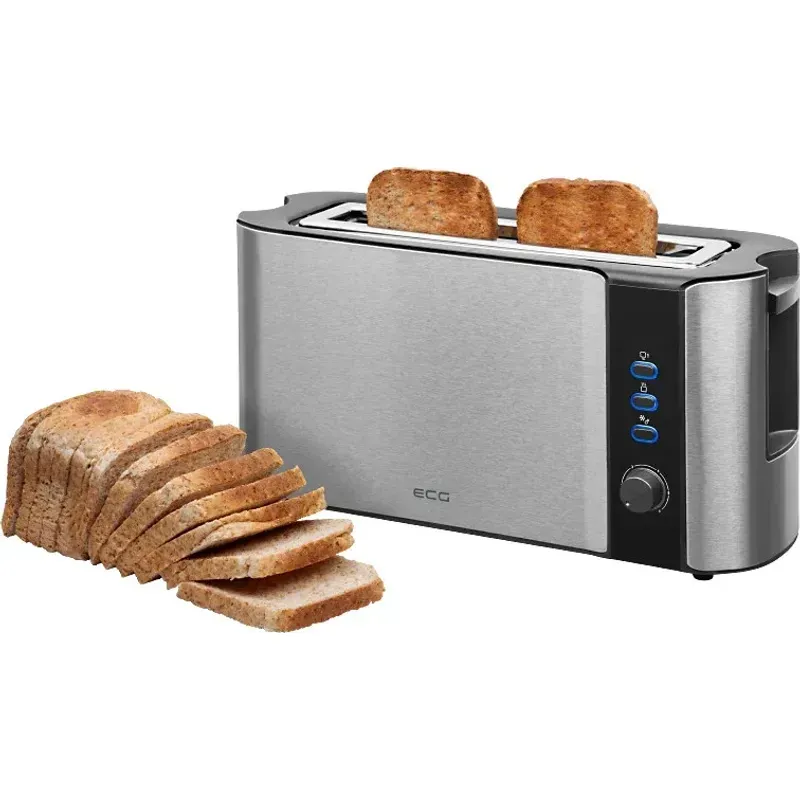 Electronice si Electrocasnice - Climatizare si sisteme de incalzire - Aparate racire aer - Ventilatoare - Prajitor de paine ECG ST 10630 inox , 1000 W, 2 felii, 6 niveluri rumenire - Infinity.ro