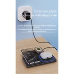 Casa si Gradina - Electrice - Accesorii electrice - Baterii, acumulatori si incarcatoare - Suport portabil incarcare rapida 30W, 3 in 1, Incarcator Wireless pentru Apple Iphone, Negru - Infinity.ro