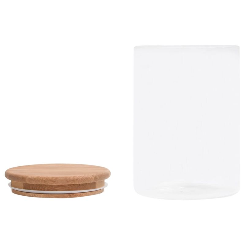 Casa si Gradina - Bucatarie si vesela - Organizare si depozitare bucatarie - Borcane si capace - Borcane de depozitare din sticla capac de bambus 4 buc. 800 ml - Infinity.ro