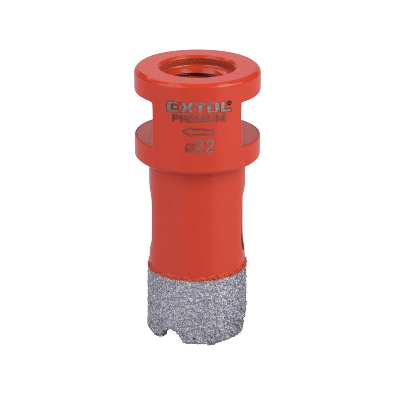 Casa si Gradina - Constructii - Scule electrice si accesorii - Seturi si accesorii pentru gaurit si insurubat - Burghiu diamantat, EXTOL PREMIUM, 8802982, 22mm, filet M14 - Infinity.ro