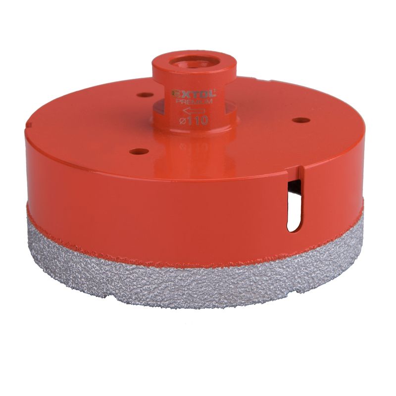 Casa si Gradina - Constructii - Scule electrice si accesorii - Seturi si accesorii pentru gaurit si insurubat - Burghiu gaurire diamantat 110 mm, EXTOL PREMIUM, 8801880, filet M14, turatie max. 13.000 rot/min - Infinity.ro