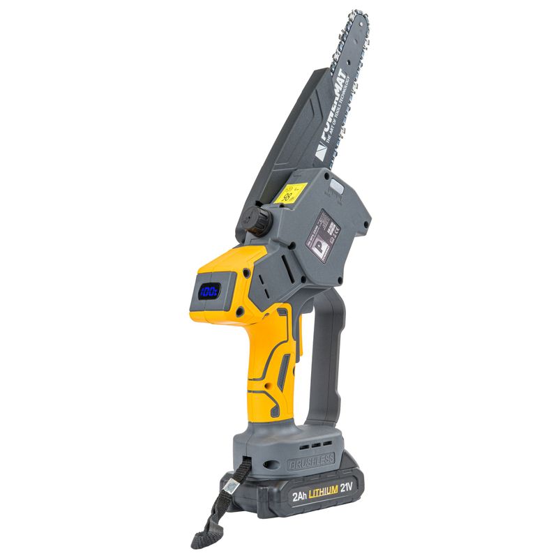 Casa si Gradina - Constructii - Scule electrice si accesorii - Fierastraie electrice - Fierastrau electric cu lant Powermat, 21V, 2x2Ah, lama 200mm, PM-MPA-2AHM - Infinity.ro