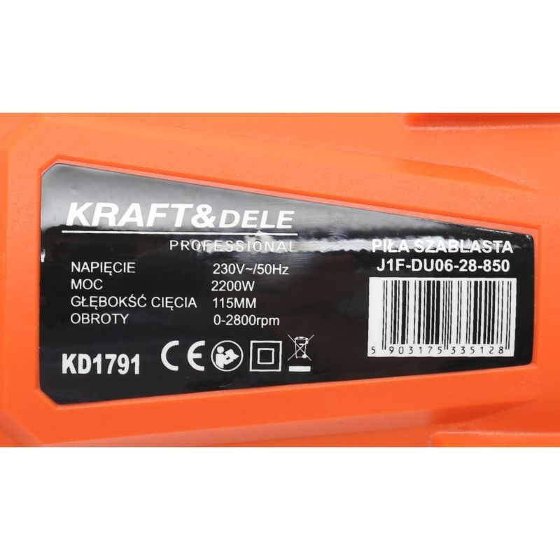 Casa si Gradina - Constructii - Scule electrice si accesorii - Fierastraie electrice - Fierastrau tip sabie, 2100W, KD1791, Kraft&Dele - Infinity.ro