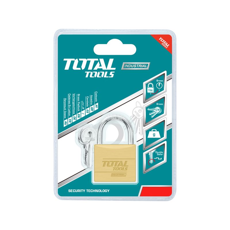 Casa si Gradina - Constructii - Feronerie si accesorii - Lacate - Lacat din alama, TOTAL, TLK32502, 50mm, 3 chei - Infinity.ro