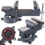 Casa si Gradina - Constructii - Scule electrice si accesorii - Menghine si cleme fixare - Menghina de lacatuserie 125 mm rotativa cu nicovala, Powermat PM1236 - Infinity.ro