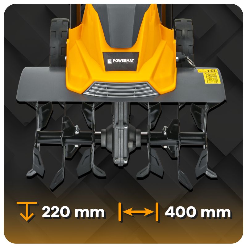 Casa si Gradina - Gradinarit si plante - Utilaje gradina - Motosape si motocultoare - Motocultor electric Powermat PM1387, 1900W, 230V, 400mm, 220mm adancime - Infinity.ro