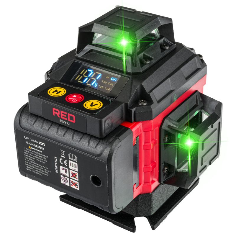 Casa si Gradina - Constructii - Scule electrice si accesorii - Aparate de masura - Nivela laser cruce 4D 360 verde, Red Technic, RTPLK0036 - Infinity.ro